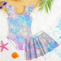 Kids Girls Galaxy Tie Dye Print One Piece Swimsuit | SAMAG