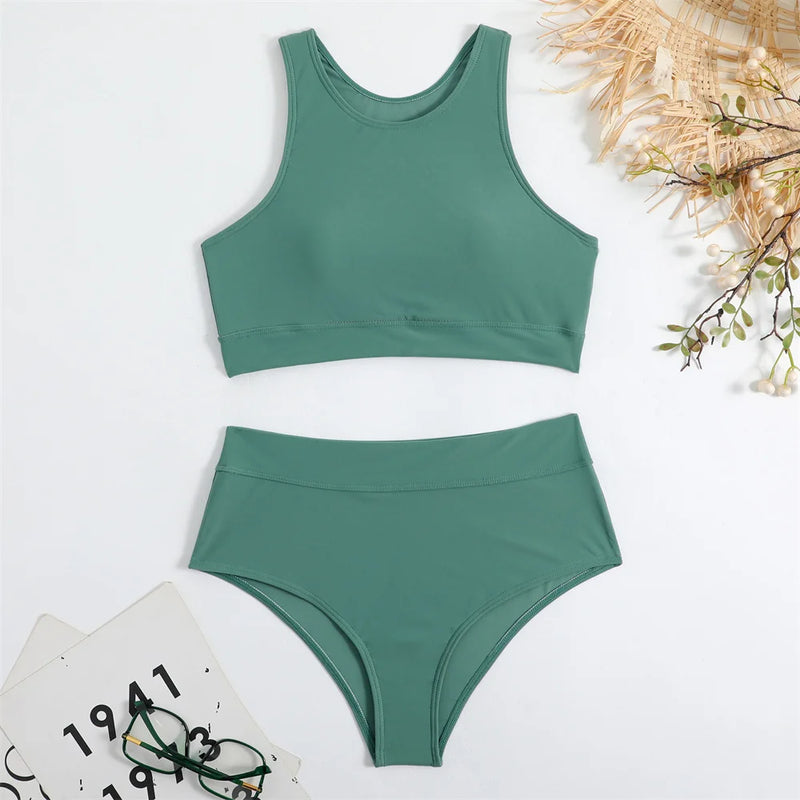 Sexy Print Bikini Hight Waist Tankini Swimsuit Bathing | SAMAG
