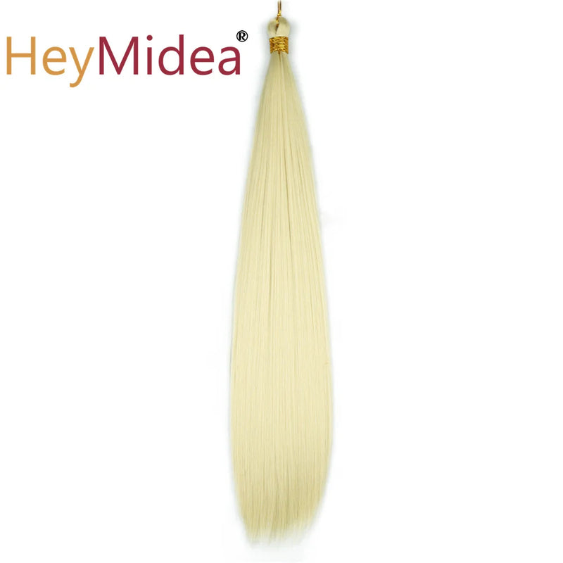 22-28Inch Straight Pony Hair Bundles Crochet Braids Hair Silky Colorful Synthetic Braiding Hair Ombre Synthetic Hair For Women
