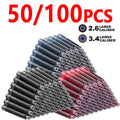 Fountain Pen Ink Cartridges Set Black Blue Red Refill High Quality, Bore Diameter for Smooth Writing 2.6mm 3.4mm 50 Pcs 100Pcs