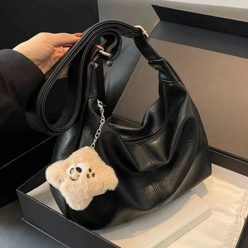 Designer Slouchy Shoulder Bag for Women PU Leather Large Capacity Underarm Bag Retro Ladies Hobo Tote Bag Women's Handbags