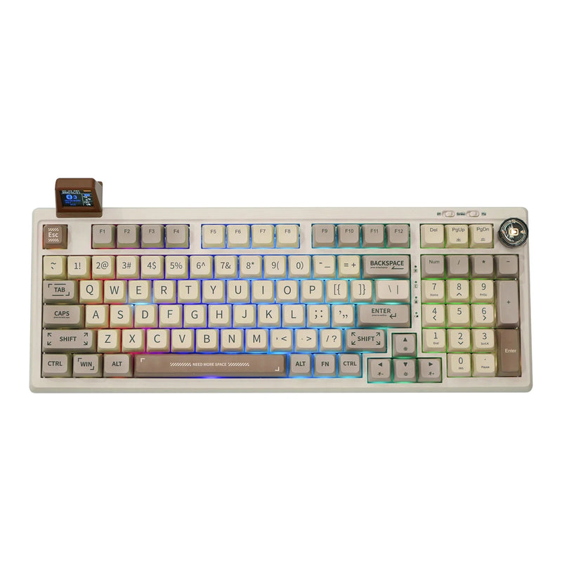 Custom EPOMAKER RT100 95 Gasket Mounted Wired Bluetooth 2.4G Wireless Mechanical Keyboard with Multimedia Knob Mini Display Gift