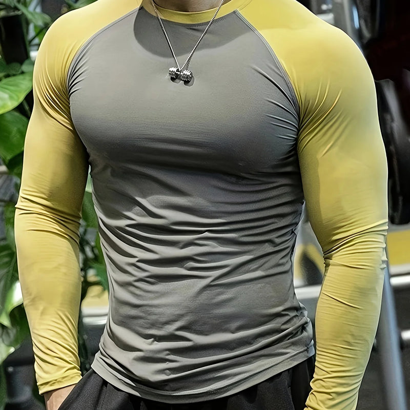 Men's quick drying soccer and basketball tight fitting top, high elasticity cycling compression training suit