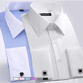 M~6XL Men's French Cuff Dress Shirt White Long Sleeve | SAMAG