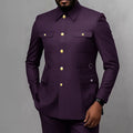 Men's 2-Piece Formal Suit, Utility Style, Golden Buttons, Suit + Trousers Combination, Fashionable Business Use