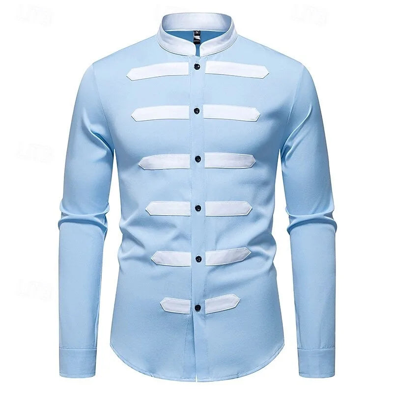 Men's long sleeved shirt classic black and white patch | SAMAG