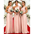 One Shoulder Lemon Yellow Bridesmaid Dresses Chiffon | SAMAG