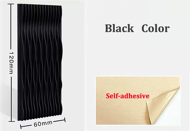 120x60cm 3D Wavy Soundproof Panels Self Adhesive Polyester Fiber Concave Convex Acoustic Insulation Wall Boards 2 Pieces