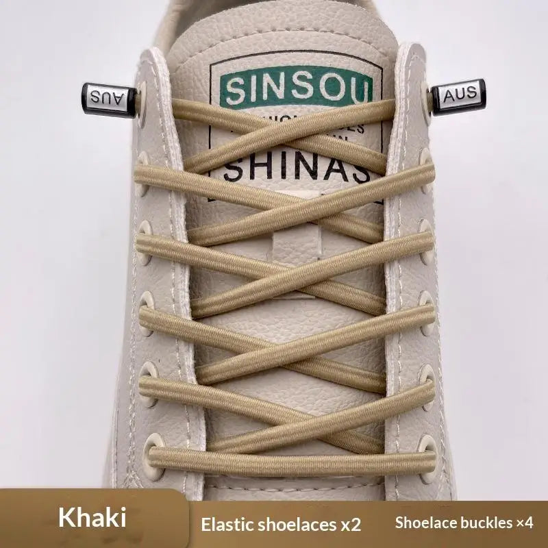 Elastic Lazy Shoelaces Thickened Round Quick Fit One Size Universal Sneaker Accessories For Adults Kids