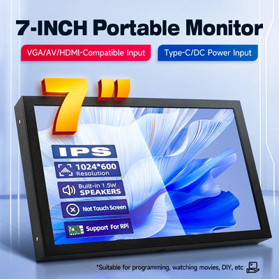 7 Inch Portable Monitor 1024x600 IPS LCD HDMI-compatible | SAMAG
