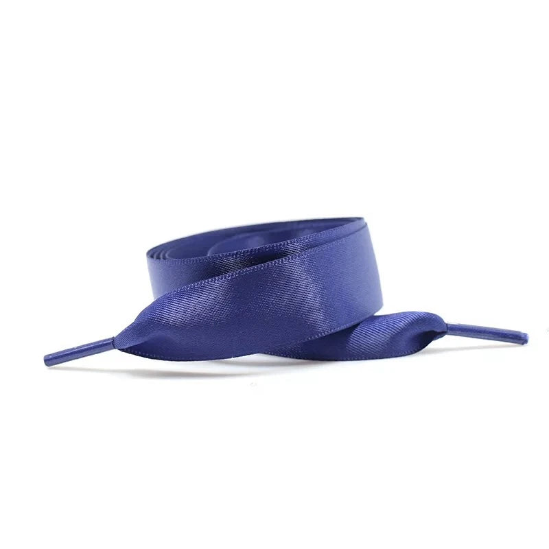 1 Pair Satin Silk Ribbon Shoelaces for Sneaker Shoe Laces Canvas Shoe Laces 2cm Width 80cm/100cm/120cm Length Shoelace