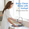 HOMEFISH Stainless Steel Faucet Tap Water Filter Purifier System, NSF Certified Reduces Lead, Chlorine & Bad Taste Kitchen