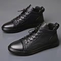 Mens Genuine Leather Outdoor Causal Shoes British Style Flat Designer Antiskid Sports Walking Shoes Comfy Oxford Shoes Hombre