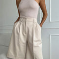 Summer New High Waist Shorts for Women Casual Loose Wide Leg Solid Shorts Female Short Pants Y2k Booty Shorts