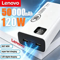 Lenovo 2027 120W Super Fast Charging Portable Power Bank Charger 500000mAh Large Capacity External Battery For Xiaomi iPhone