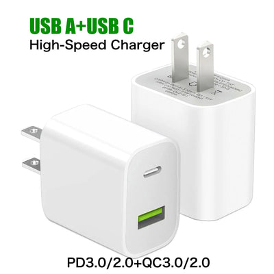 5- USB C Charger Block Dual Port PD3.0 Adapter for iPhone | SAMAG