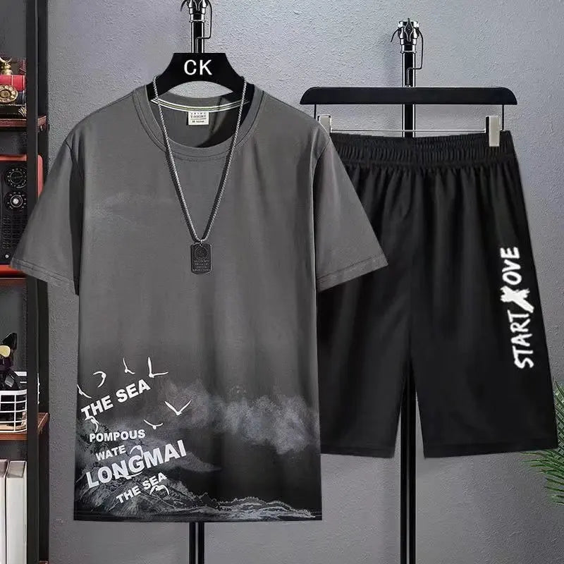 Trendy Suits for Men Summer Shorts Set Gym Outfit Student | SAMAG