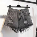 Large Size High-Waisted Denim Shorts for Women Summer Ruffled Wide-Leg Hot Pants Loose Fit A-Line Basic Short Jeans