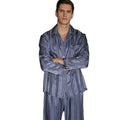 Birdtree 100% Silk Pajamas Sets Men Homewear Male Casual Striped Long Sleeve Loungewear Pant 2Piece Sleepwear S3N845QM