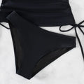 Tankini Solid Color Swimsuit Women High Waist V-neck | SAMAG