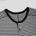 Men Skinny Striped Jumpsuit 2021 Long Sleeve O Neck Buttons Romper Sleepwear Overall Homewear Pajamas Sets Underwear