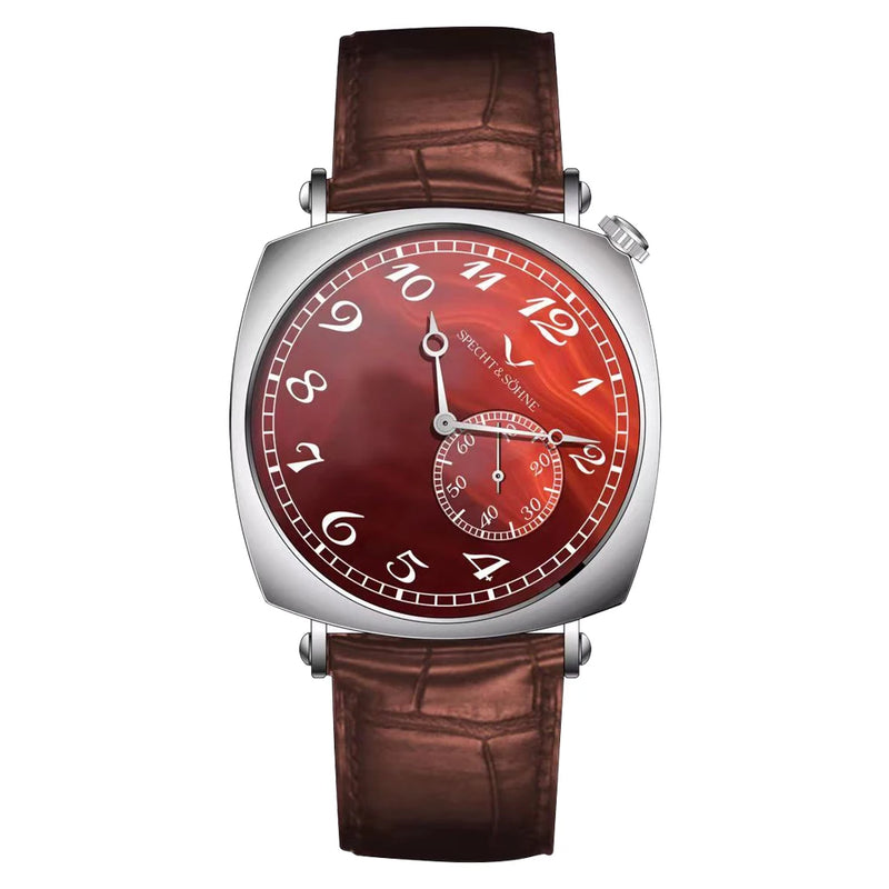 New Specht & Söhne 1921 Men's Automatic Mechanical Watch Vintage Watch Sapphire Genuine Leather Stainless Steel 50M Waterproof