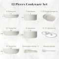 12 Pcs Pots And Pans Set, Stackable Non-Stick Set, Nonstick - Kitchen Cookware Set With Detachable Handle, Induction Cookware, O
