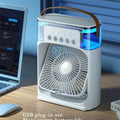 Lenovo Portable Air Conditioner Fan Mini USB Air Cooler Humidifier Water Mist Spray LED Night Light Desktop Cooling Fan