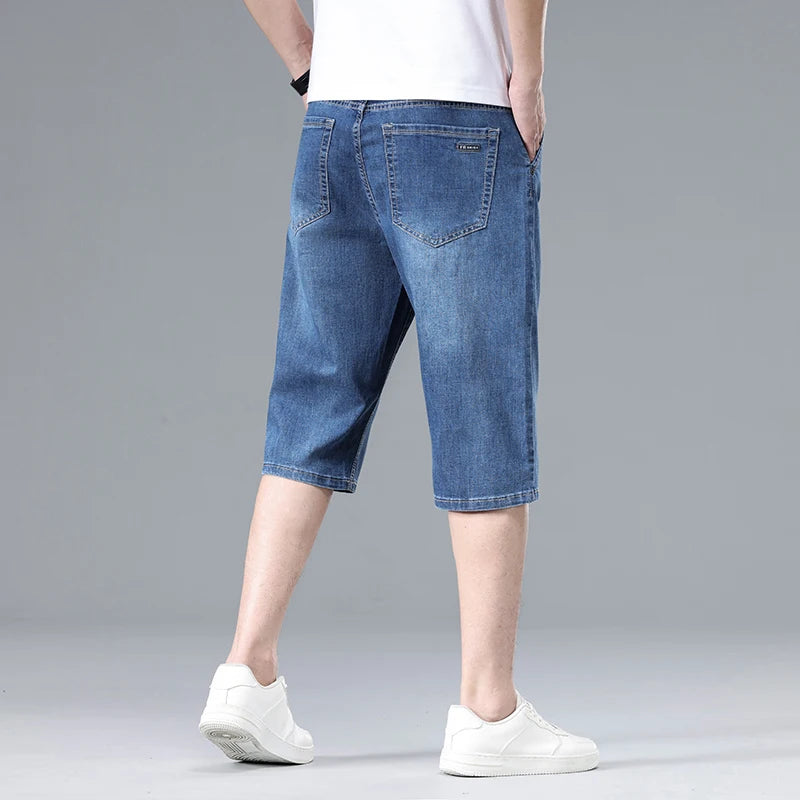 Summer Men's Thin Straight Denim Shorts Soft | SAMAG