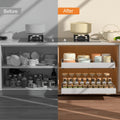 Pull Out Cabinet Organizer Slide Out Drawer Metal Slide Drawer Storage Rack for Kitchen Pantry Cupboard Under Sink Pot Pan Spice Food Storage Pullable Sliding Storage Organizer Rack