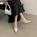 Spring French High Heels Black OL Single Shoes Classic Slip-On Chunky Women's Banquet Prom Dress Party Single Shoes Pumps New