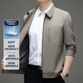 High End Anti Wrinkle Mature Men Business Casual Blazer Jacket Dad's Outfit Windbreaker Autumn Middle Aged Executive Coats