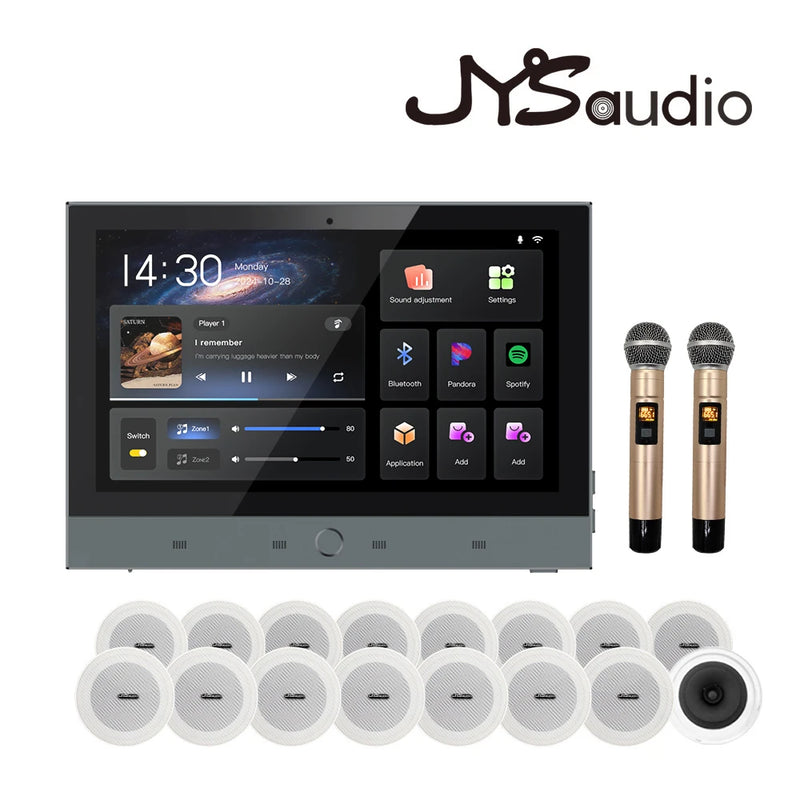 Karaoke WiFi Bluetooth 7 inch Screen Wall Amplifier Android Amp Smart Home Theater Sound System Mini Ceiling Speaker Residential
