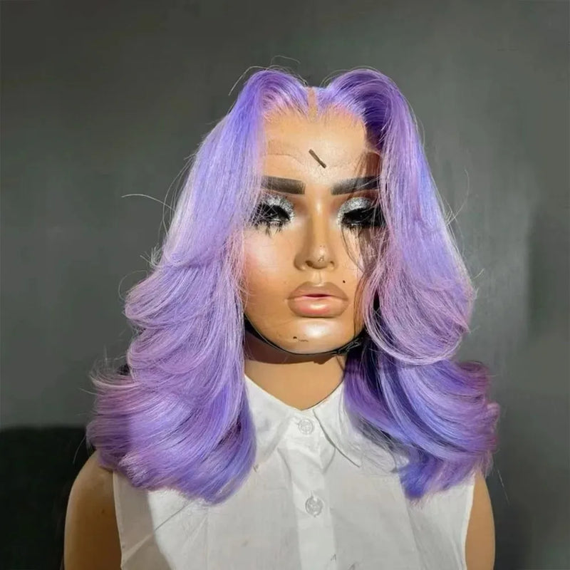 Hot Red Short Body Wave Lace Front Wigs 13x4 HD Bob Lace Wig Pre Plucked Glueless Synthetic Daily Wear Cosplay Heat Resistant