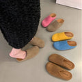 Zuecos De Mujer Suede Mule Shoes Women's Single Shoes 2026 Spring Autumn Baotou Half Slippers Outdoor Pull on Clog Mules Femme