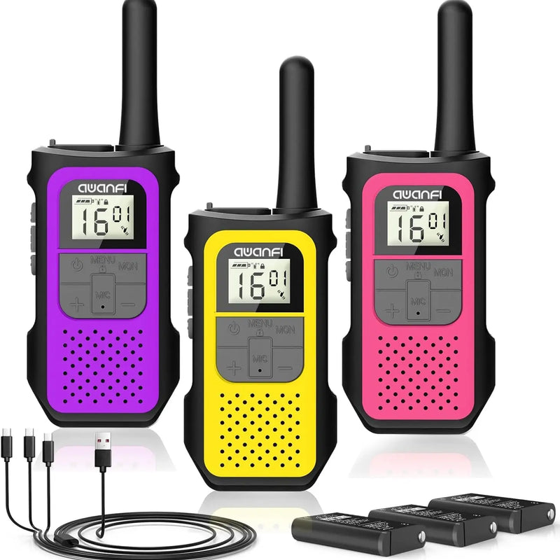 2/3/4 Pack Walkie Talkies for Adults and Kids, Long Range Rechargeable 2 Way Radios with VOX for Camping Hiking Cycling