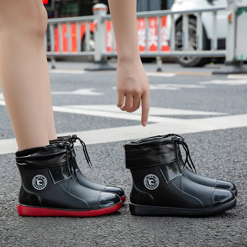 Botas 2024 Outdoor Man Boots Fashion Mens Rain Boots Four Seasons New Non-slip Comfortable Wear-resistant Men's Waterproof Shoes