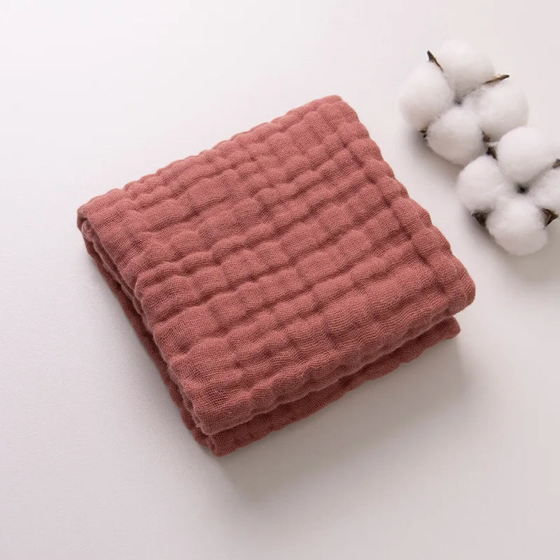 Soft Gauze Baby Towel 30x50cm Absorbent Pure Color Washcloth for Newborn Infant Face and Drool