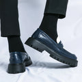 STRONGSHEN Men Handmade Leather Shoes Platform Loafers Fashion Luxury Slip on Mocassin Business Shoes Homme Zapatos De Hombre
