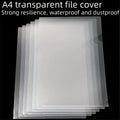 10pcs A4 Transparent L-Shaped File Folders - Waterproof and Durable PP Document Bags for Office Organization and Reusable