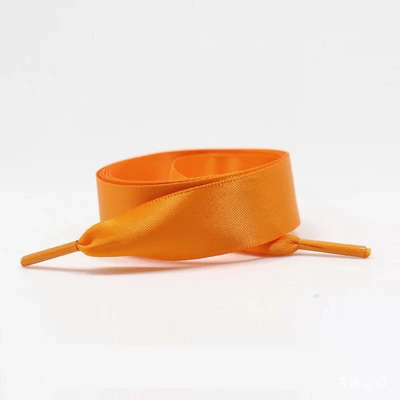 1 Pair Satin Silk Ribbon Shoelaces for Sneaker Shoe Laces Canvas Shoe Laces 2cm Width 80cm/100cm/120cm Length Shoelace