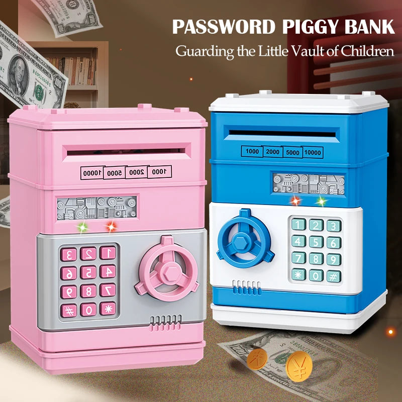 Piggy Bank Toys, Electronic ATM Password Money Coin Can Auto Scroll Paper Saving Box Fingerprint Unlock - View 3 | SAMAG