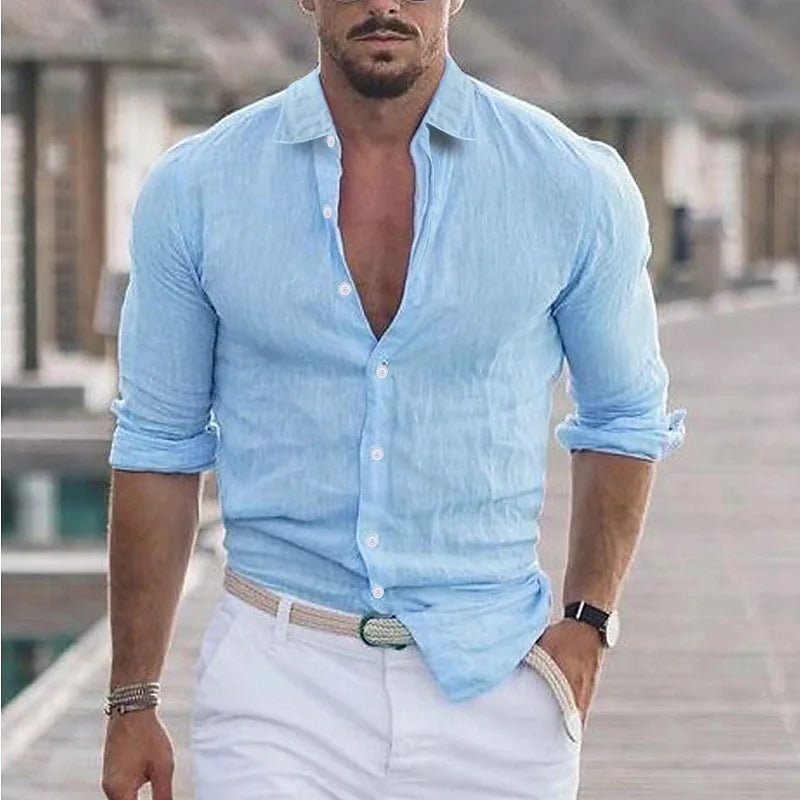 Summer Trend Men's Long-Sleeved Shirt - Casual Breathable | SAMAG