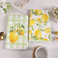 2pcs Italy Lemon Hand Towels Lemon Themed Dish Towels Polyester Bathroom Decorative Rustic Cloths Tea Towels for Kitchen