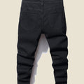 Men's Stretchy Ripped Denim Jeans Slim Fit Straight | SAMAG