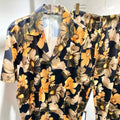Men's Summer Ice Silk Hawaiian Floral Button-Up Short Sleeve Shirt Elastic Waistband Long Pants Comfy 2 Piece Set for Beach Suit
