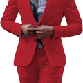 2 Pieces  Men's Casual Suit Single Breasting  Lapel Groomsmen with Short  for Wedding (Blazer+Pants)