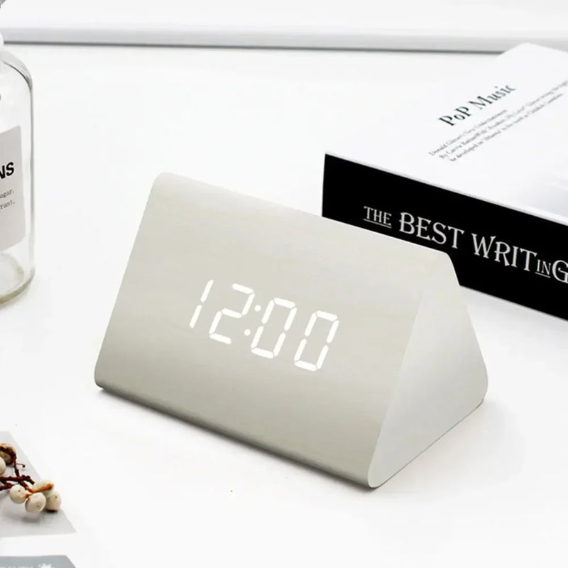 Wall Clock Wooden Electronic Watch Desk Digital Despertador Alarm Moment Bedroom Decoration Table Accessory Smart Hour