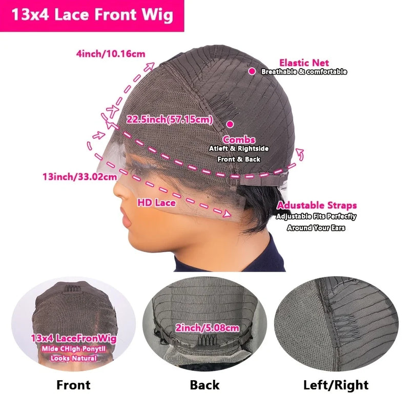 13x4 Lace Front Braided Top Curly Human Hair Wig for Women 180% Density Pre Plucked Natural Hairline Wig