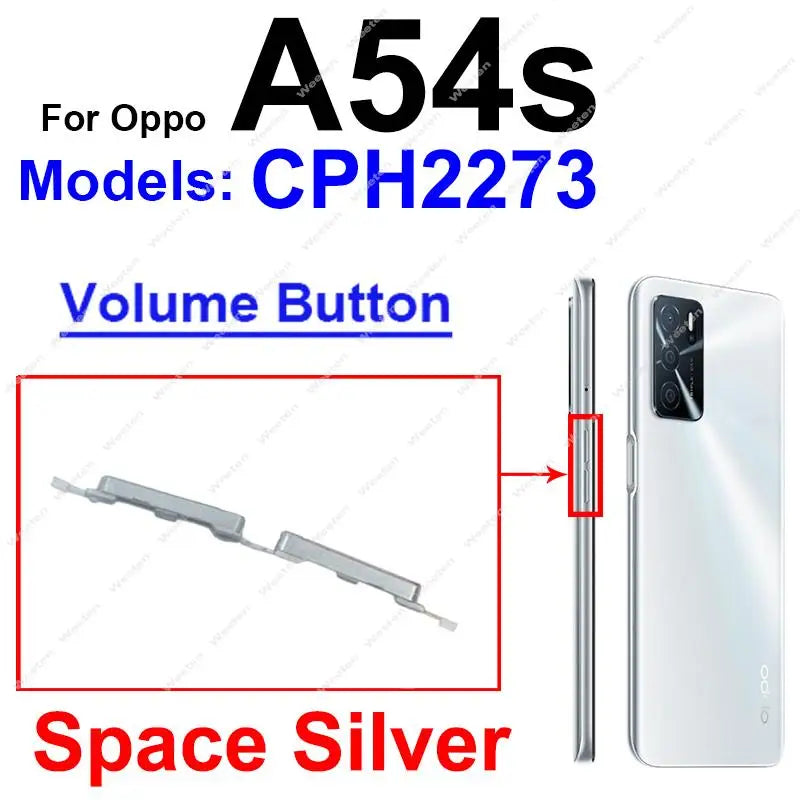 Power Button + Volume Side Button For OPPO A53 A53S A54 A54s A74 4G/5G Up Down Volume Power Side Keys Flex Cable Parts